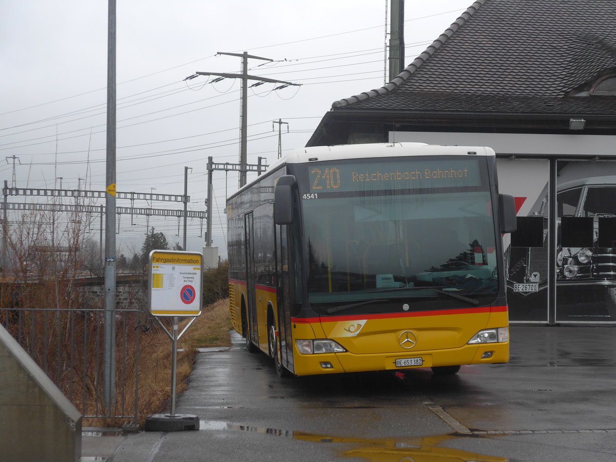 (214'545) - PostAuto Bern - BE 653'382 - Mercedes am 19. Februar 2020 beim Bahnhof Frutigen