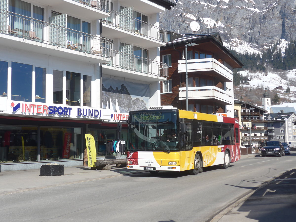 (214'981) - Stuppan, Flims - GR 52'063 - MAN/Gppel am 1. Mrz 2020 in Flims, Bergbahnen