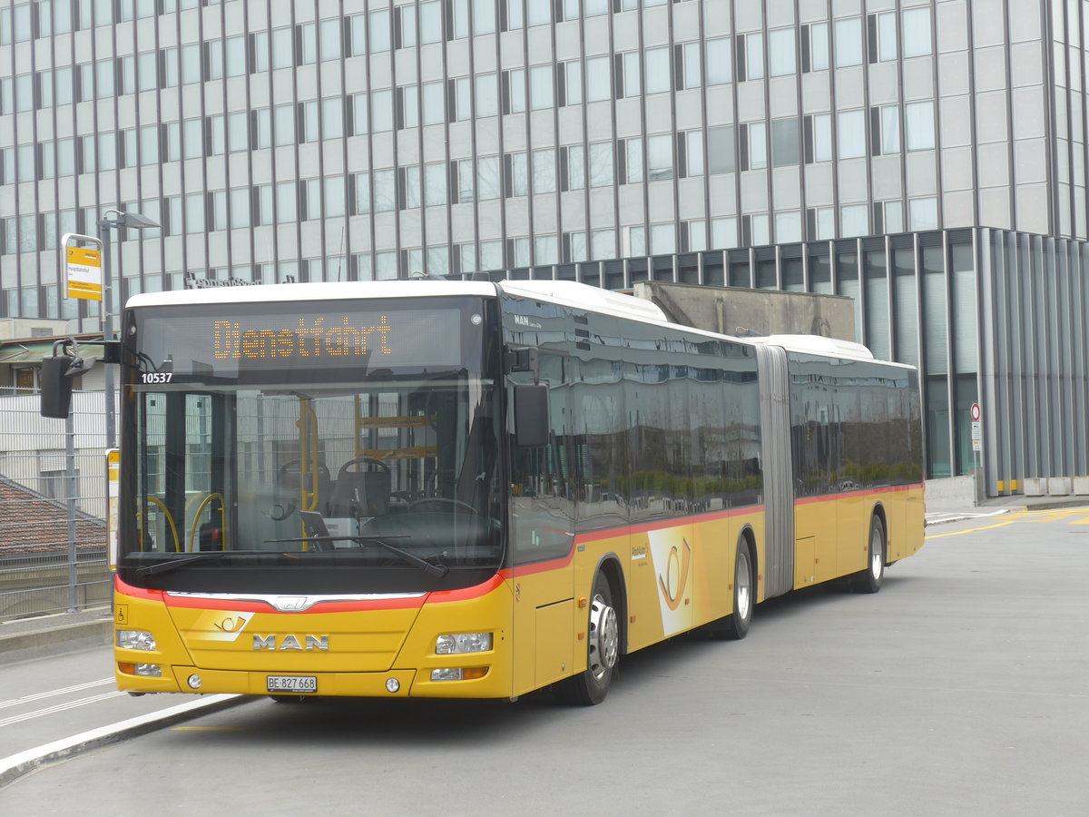 (215'455) - PostAuto Bern - Nr. 668/BE 827'668 - MAN am 22. Mrz 2020 in Bern, Postautostation