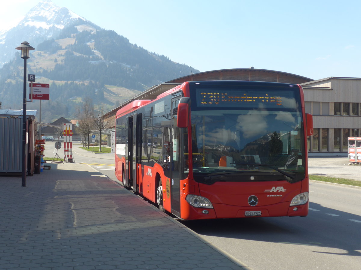 (215'780) - AFA Adelboden - Nr. 96/BE 823'926 - Mercedes am 2. April 2020 beim Bahnhof Frutigen