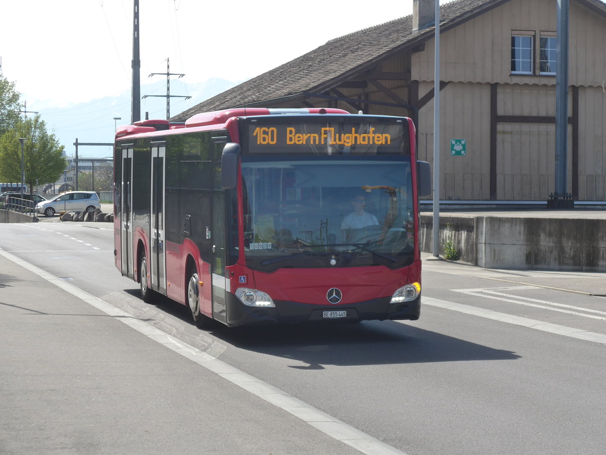 (216'116) - Bernmobil, Bern - Nr. 445/BE 855'445 - Mercedes am 16. April 2020 beim Bahnhof Mnsingen