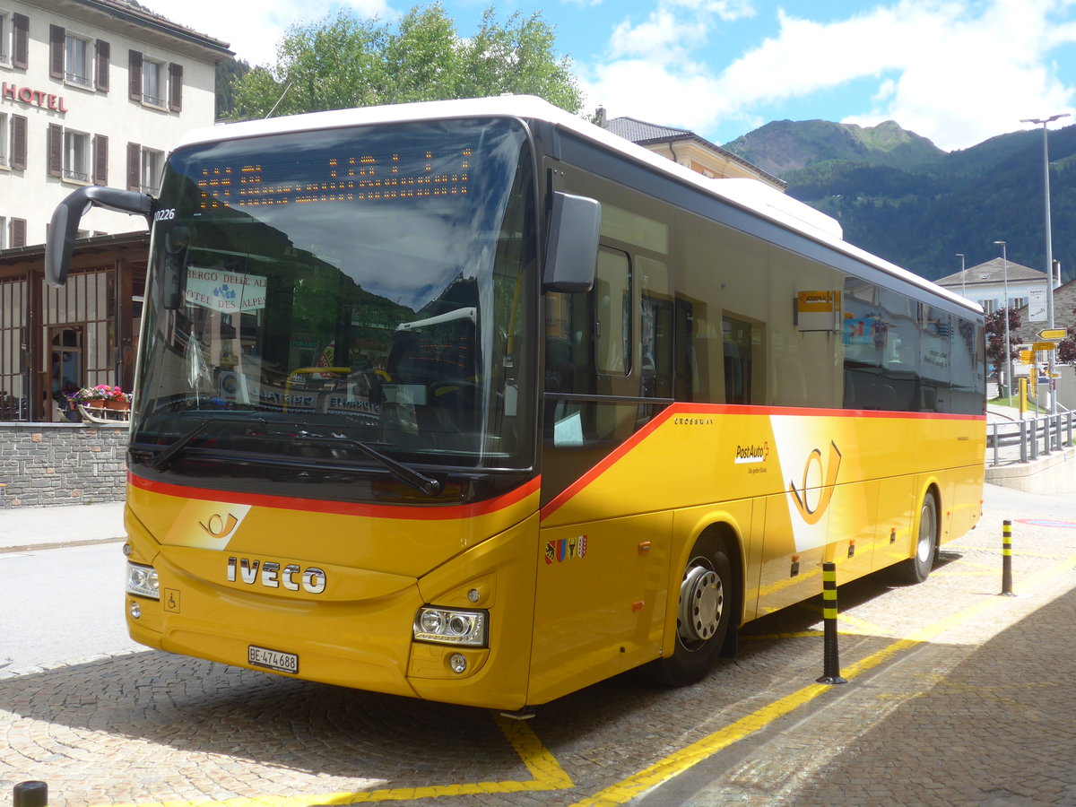 (218'096) - PostAuto Bern - BE 474'688 - Iveco am 21. Juni 2020 beim Bahnhof Airolo