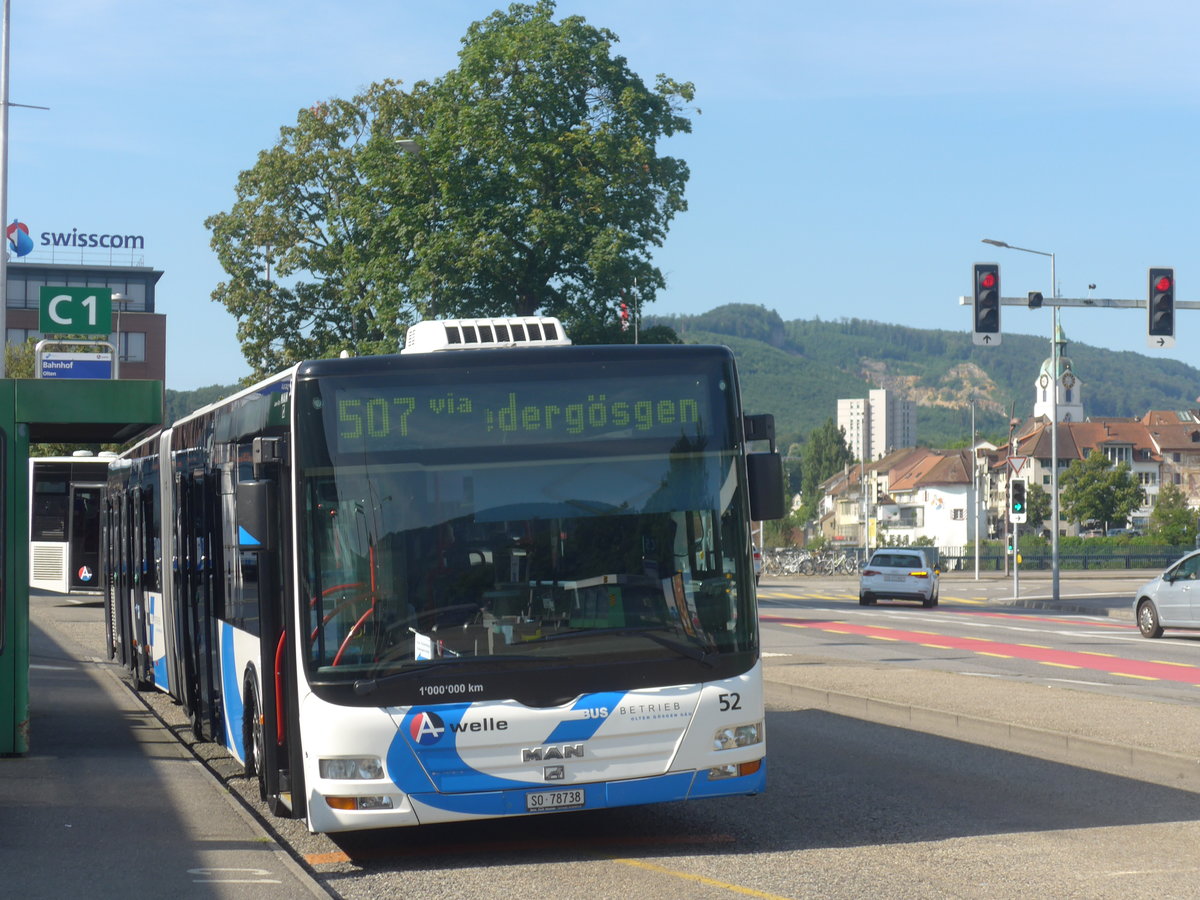 (218'305) - BOGG Wangen b.O. - Nr. 52/SO 78'738 - MAN am 4. Juli 2020 beim Bahnhof Olten