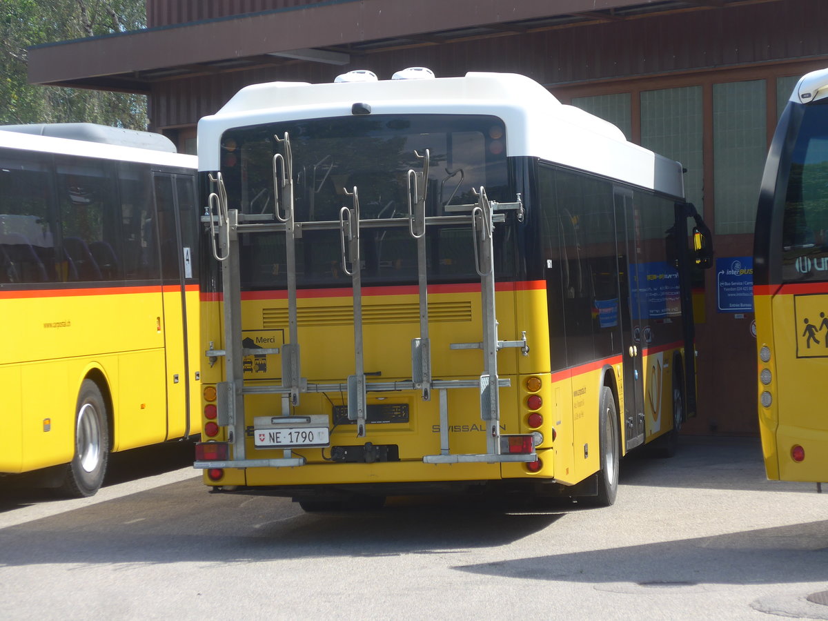 (219'037) - Auto-Transports, La Cte-aux- Fes - NE 1790 - Scania/Hess am 25. Juli 2020 in Yverdon, Postgarage