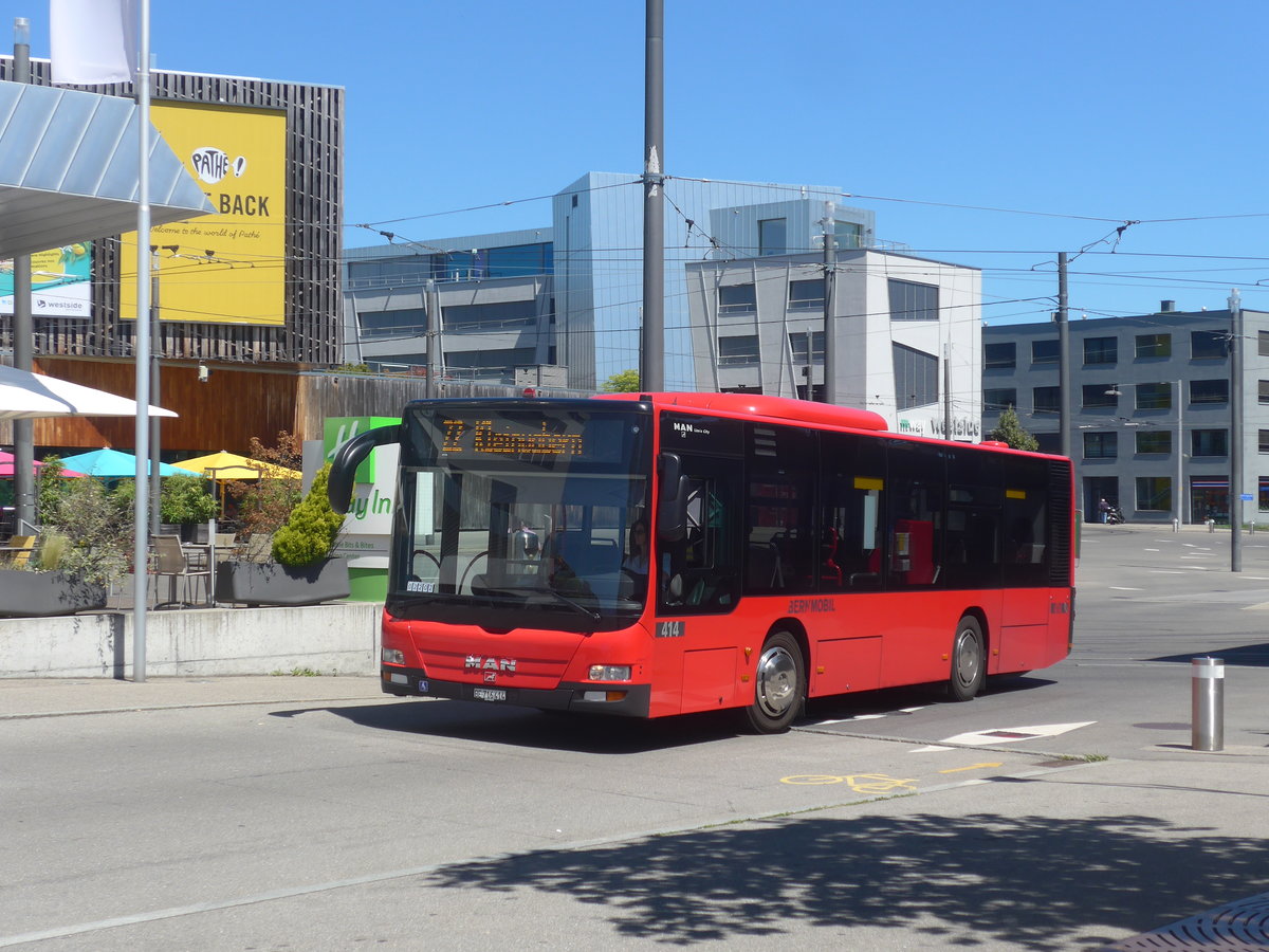 (219'218) - Bernmobil, Bern - Nr. 414/BE 716'414 - MAN am 27. Juli 2020 beim Bahnhof Bern Brnnen Westside