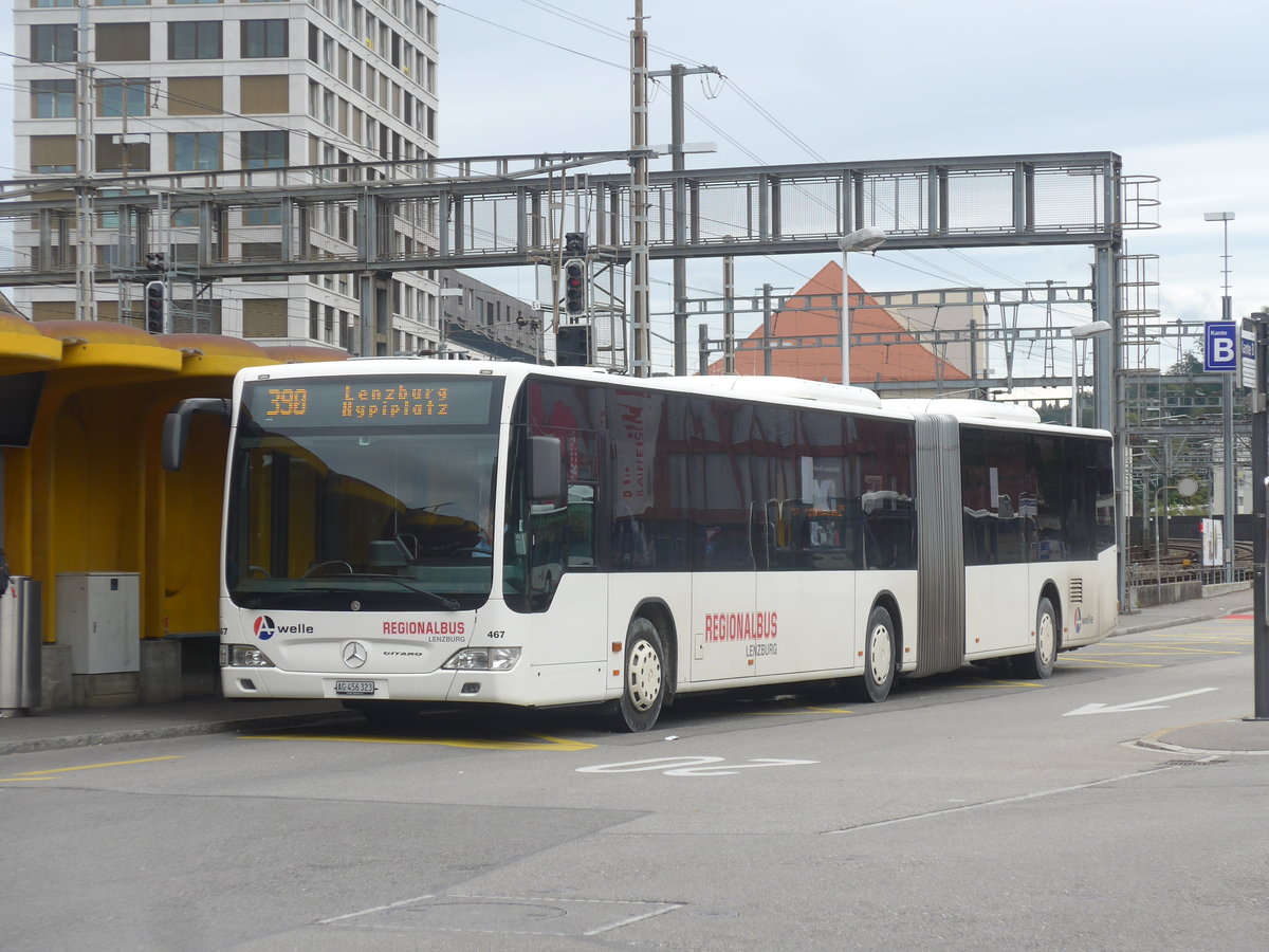 (221'556) - Knecht, Windisch - Nr. 467/AG 456'323 - Mercedes am 27. September 2020 beim Bahnhof Lenzburg