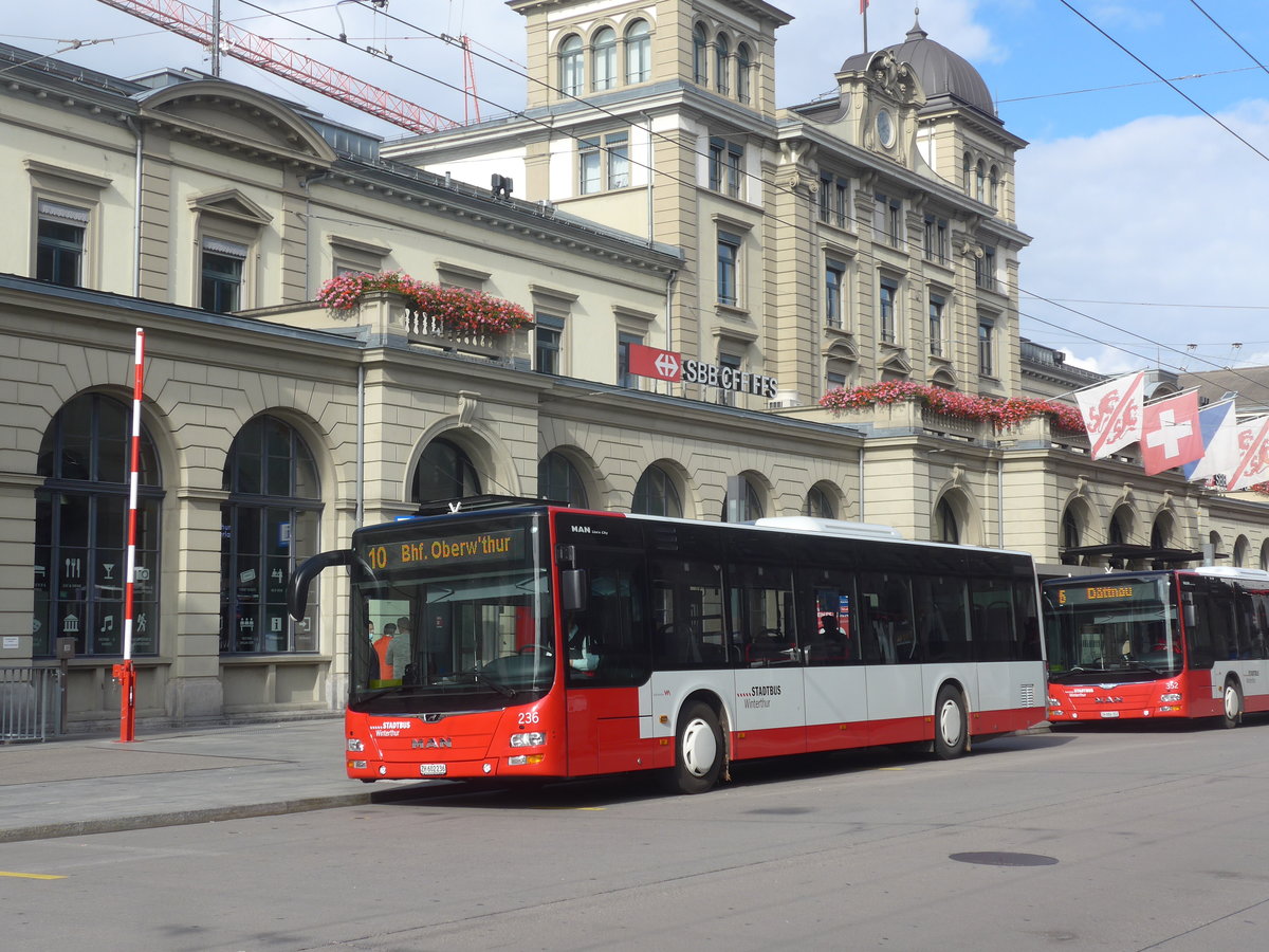 (222'010) - SW Winterthur - Nr. 236/ZH 602'236 - MAN am 18. Oktober 2020 beim Hauptbahnhof Winterthur