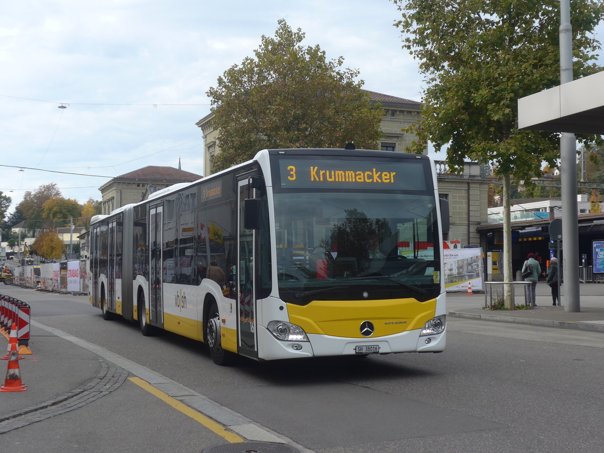 (222'242) - VBSH Schaffhausen - Nr. 16/SH 38'016 - Mercedes am 21. Oktober 2020 beim Bahnhof Schaffhausen