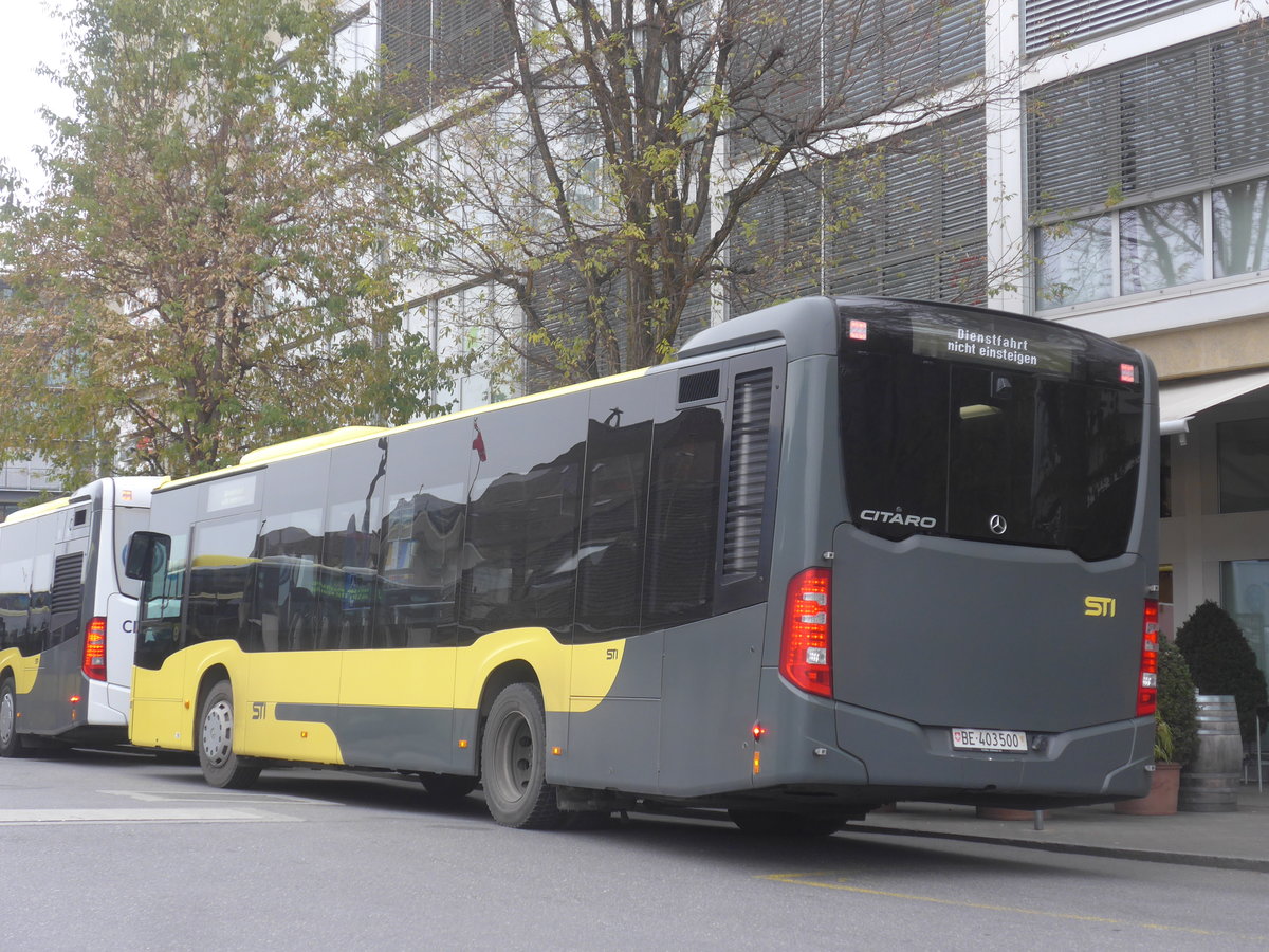 (222'927) - STI Thun - Nr. 500/BE 403'500 - Mercedes am 30. November 2020 beim Bahnhof Thun