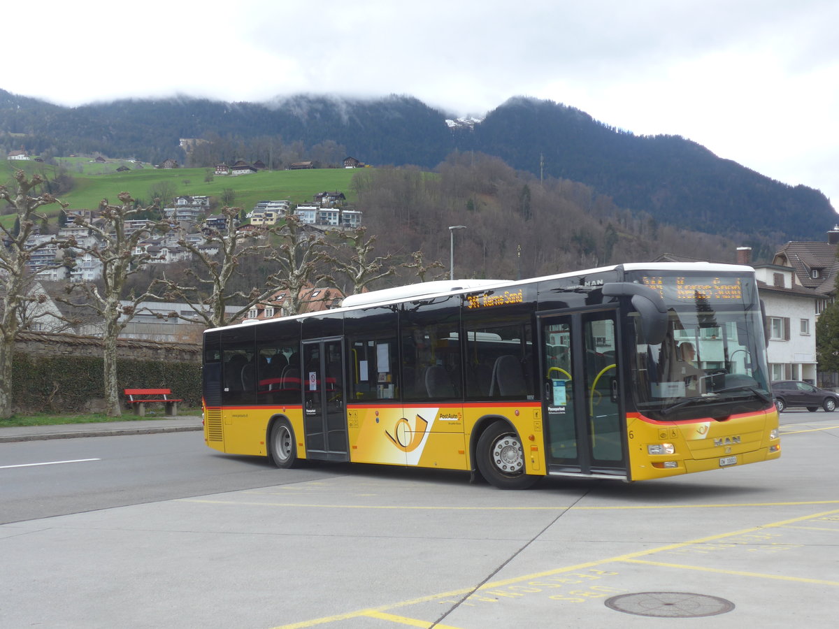 (224'369) - PostAuto Zentralschweiz - Nr. 6/OW 10'003 - MAN (ex Dillier, Sarnen Nr. 6) am 27. Mrz 2021 beim Bahnhof Sarnen