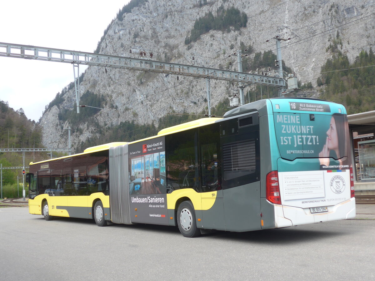 (225'354) - STi Thun - Nr. 184/BE 804'184 - Mercedes am 30. April 2021 beim Bahnhof Wimmis