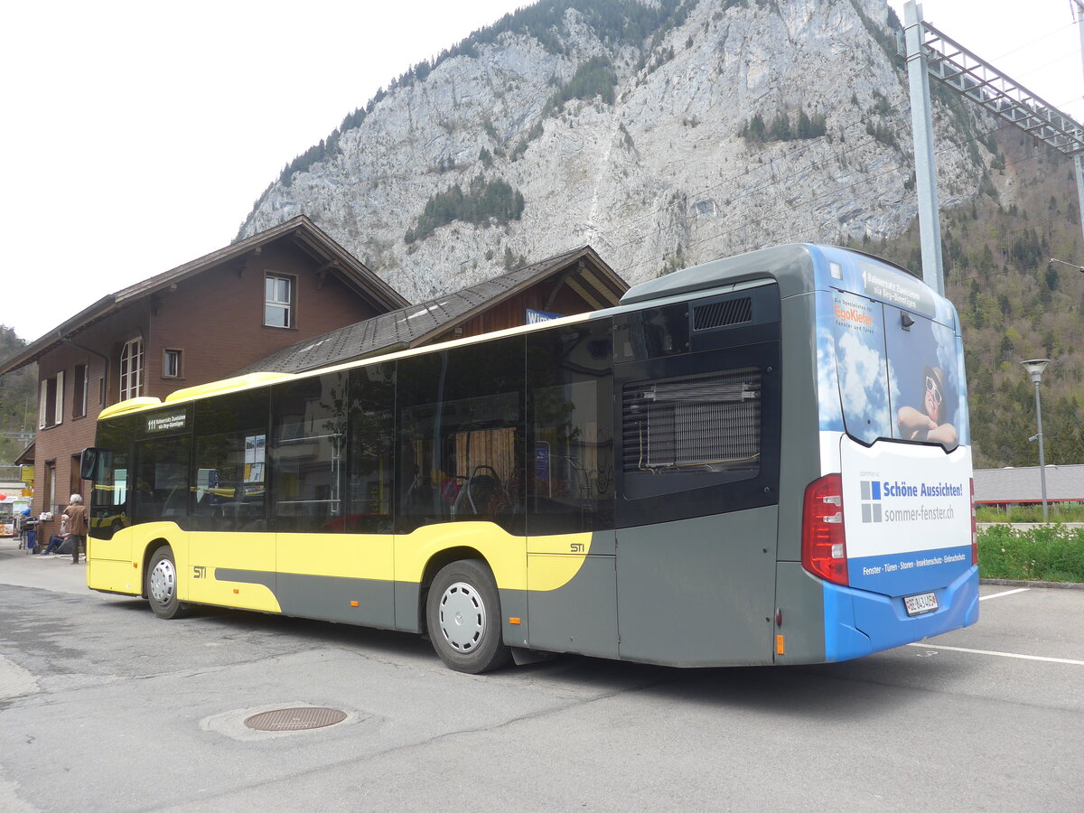 (225'361) - STI Thun - Nr. 405/BE 843'405 - Mercedes am 30. April 2021 beim Bahnhof Wimmis