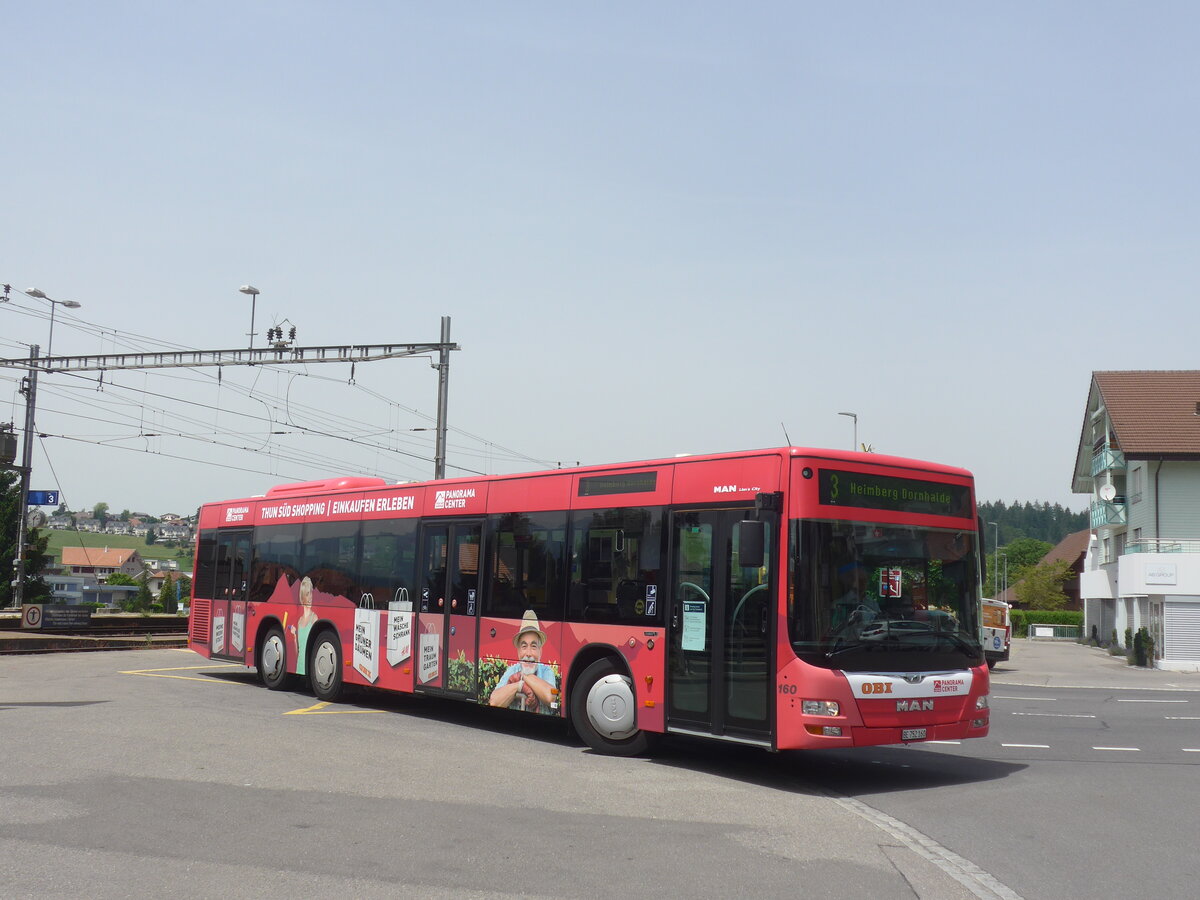 (225'961) - STI Thun - Nr. 160/BE 752'160 - MAN am 19. Juni 2021 beim Bahnhof Heimberg