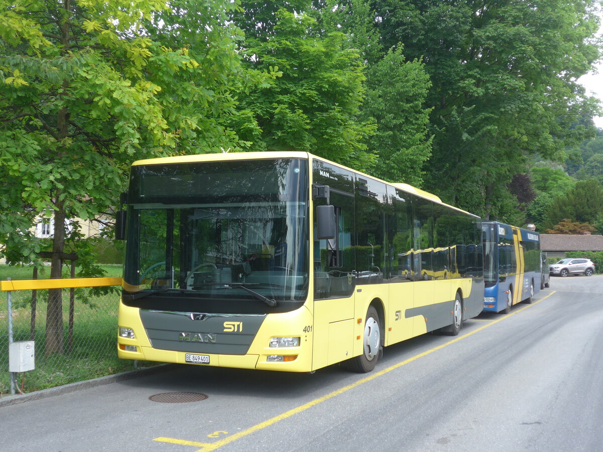 (226'061) - STI Thun - Nr. 401/BE 849'401 - MAN am 27. Juni 2021 bei der Schifflndte Thun