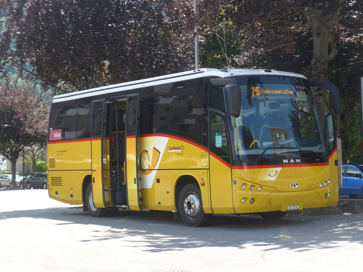 (226'515) - TMR Martigny - Nr. 127/VS 1110 - MAN/Beulas am 17. Juli 2021 beim Bahnhof Martigny