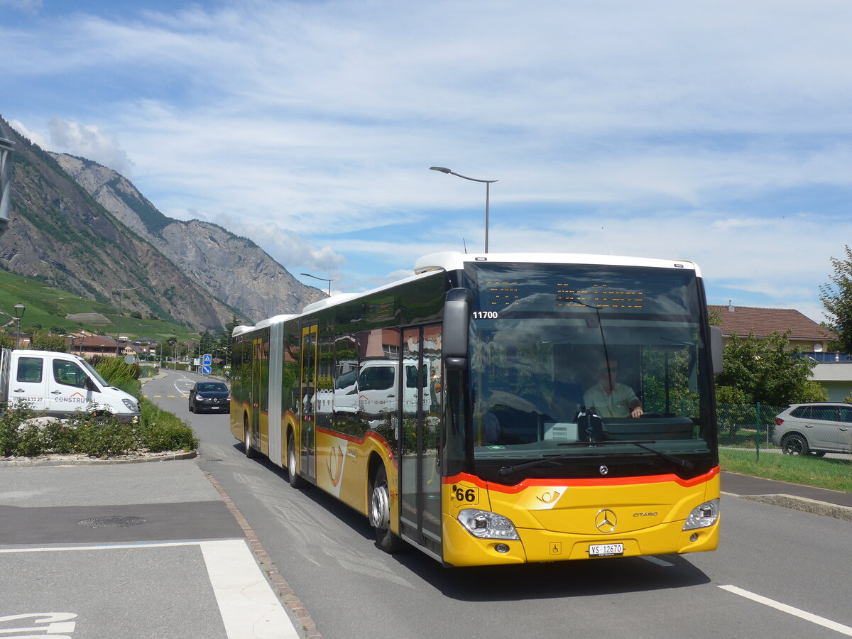 (226'548) - PostAuto Wallis - Nr. 66/VS 12'670 - Mercedes am 17. Juli 2021 in Saillon, Collombeyres