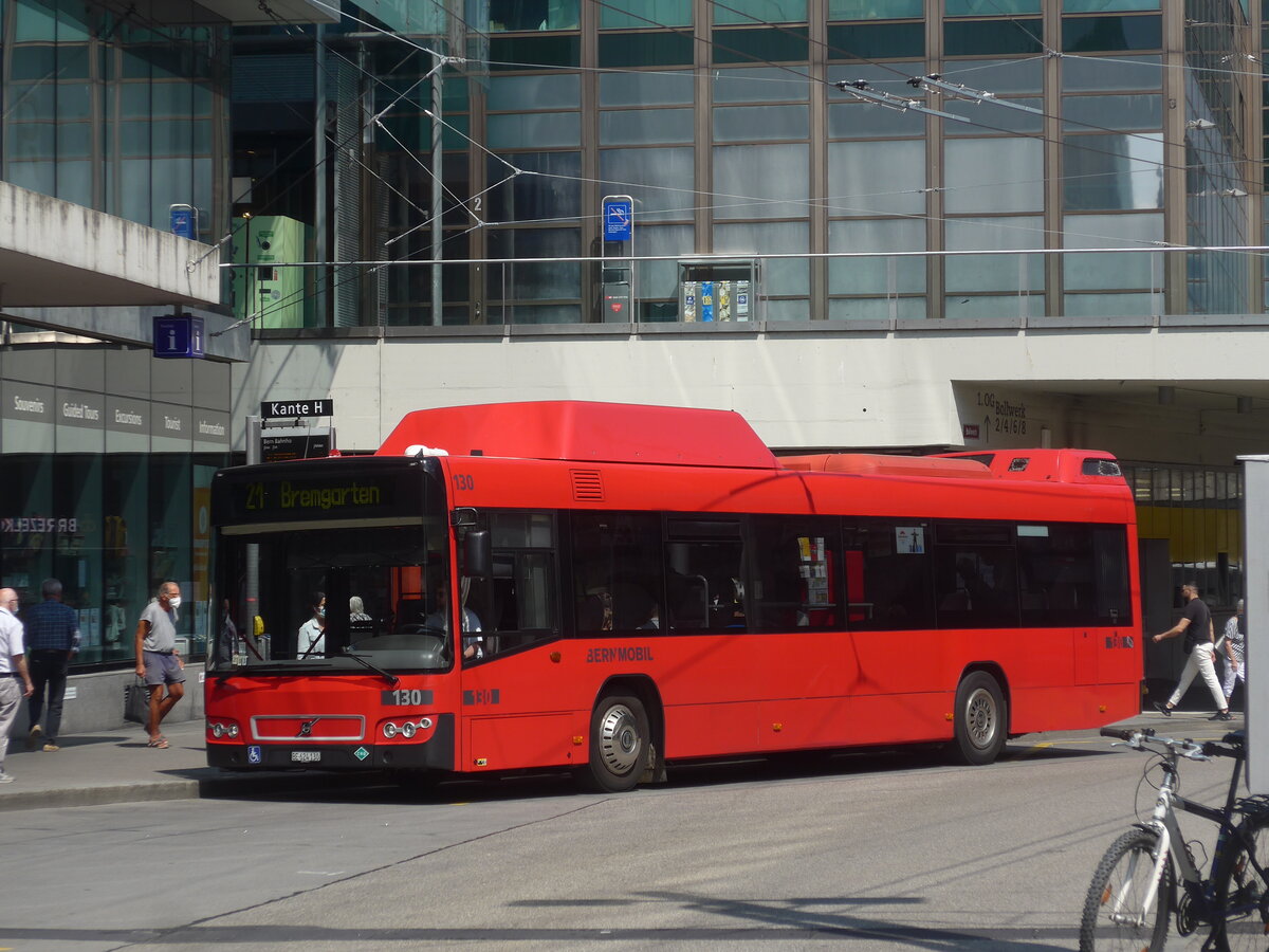 (226'663) - Bernmobil, Bern - Nr. 130/BE 624'130 - Volvo am 22, Juli 2021 beim Bahnhof Bern