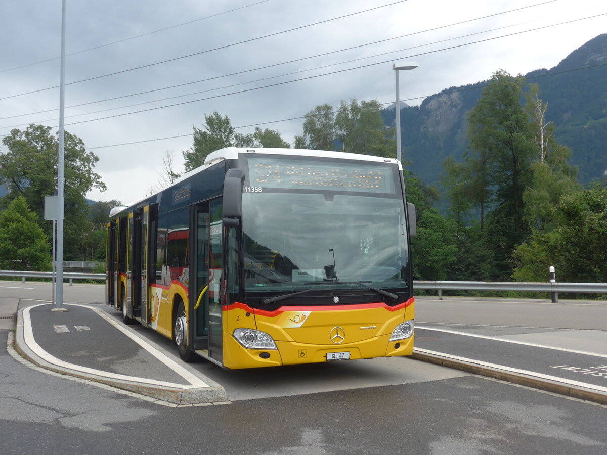 (226'794) - Niederer, Filzbach - Nr. 2/GL 47 - Mercedes am 25. Juli 2021 beim Bahnhof Ziegelbrcke