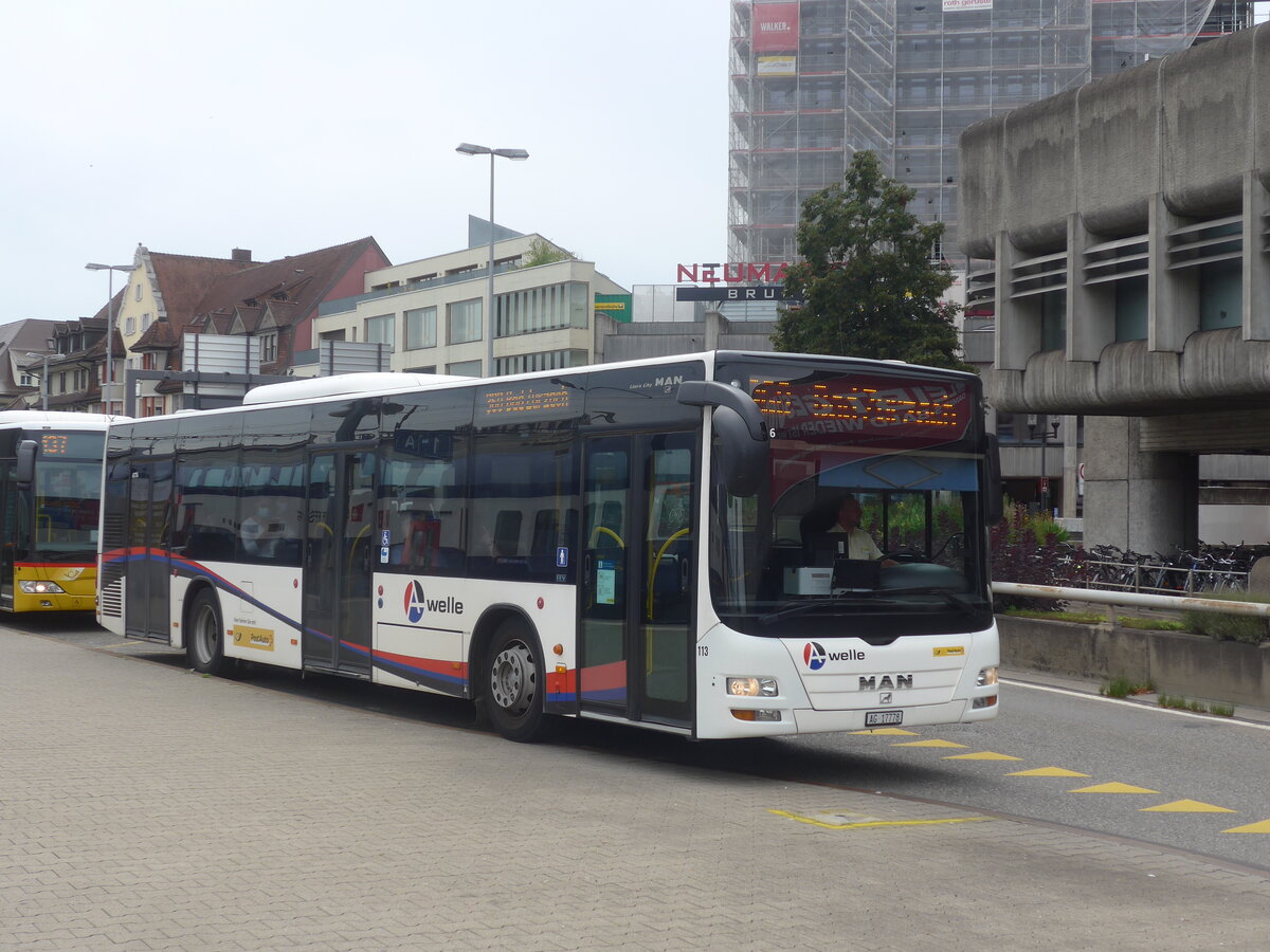 (227'188) - Voegtlin-Meyer, Brugg - Nr. 113/AG 17'778 - MAN am 9. August 2021 beim Bahnhof Brugg