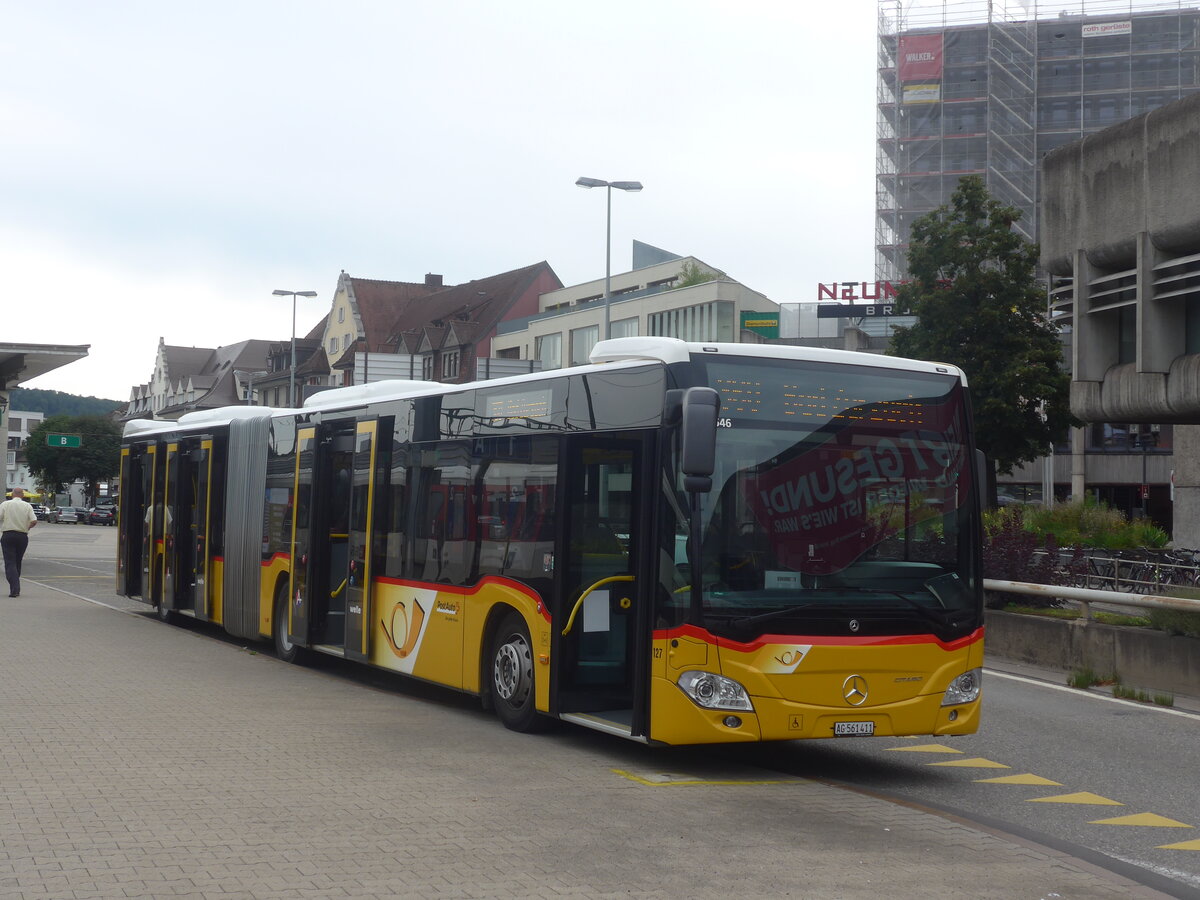 (227'219) - Voegtlin-Meyer, Brugg - Nr. 127/AG 561'411 - Mercedes am 9. August 2021 beim Bahnhof Brugg