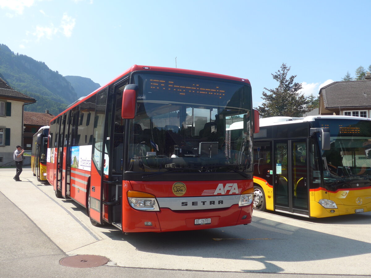 (227'471) - AFA Adelboden - Nr. 24/BE 26'701 - Setra am 21. August 2021 in Innertkirchen, Grimseltor (Einsatz: PostAuto fr Engstlenalp-Bus)