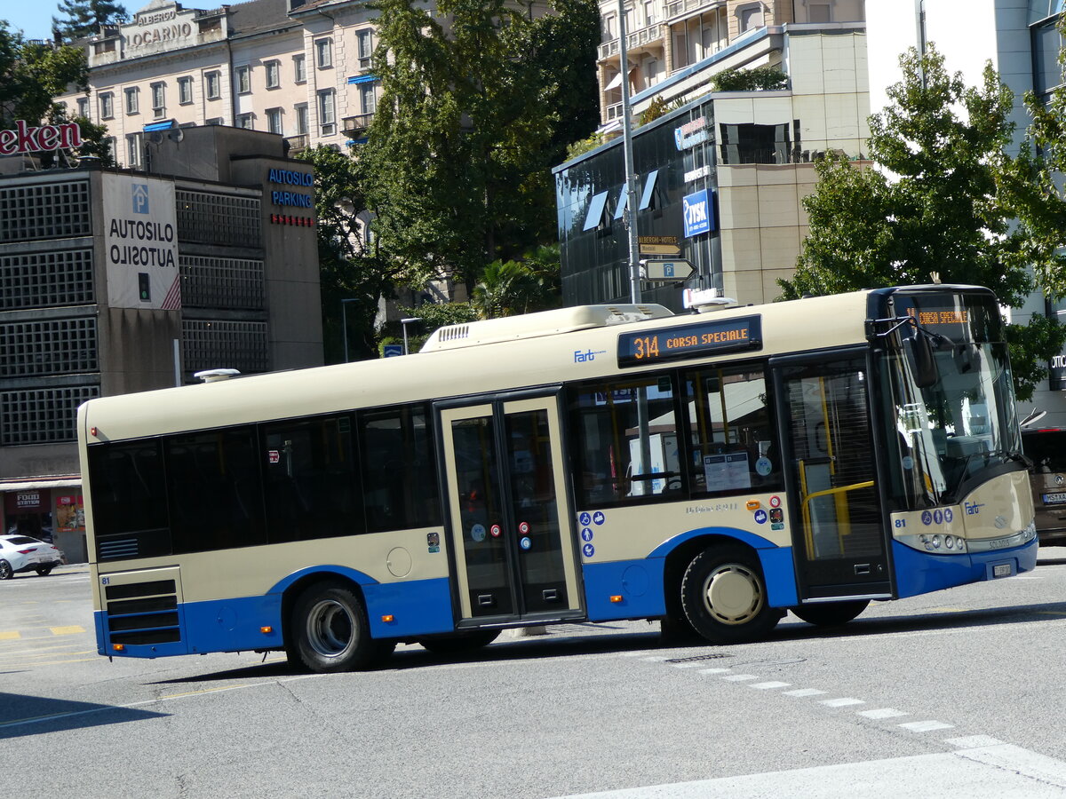 (229'168) - FART Locarno - Nr. 81/TI 339'181 - Solaris am 14. Oktober 2021 beim Bahnhof Locarno