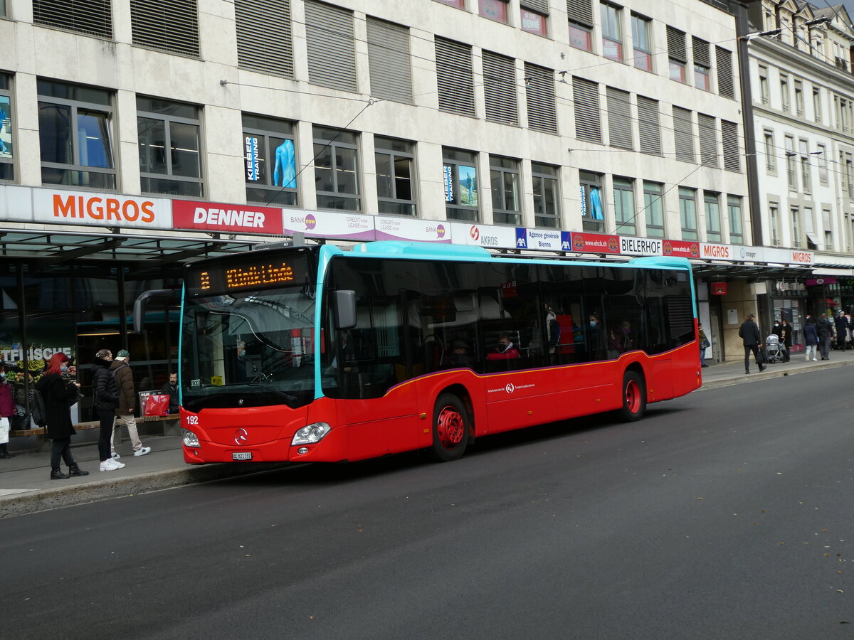 (230'131) - VB Biel - Nr. 192/BE 821'192 - Mercedes am 8. November 2021 in Biel, Guisanplatz