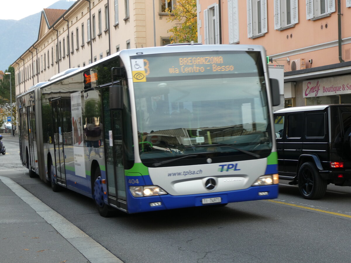 (230'338) - TPL Lugano - Nr. 404/TI 74'971 - Mercedes am 10. November 2021 in Lugano, Centro