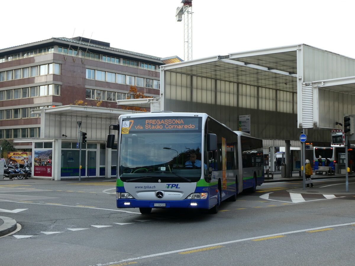 (230'364) - TPL Lugano - Nr. 433/TI 114'533 - Mercedes am 10. November 2021 in Lugano, Centro