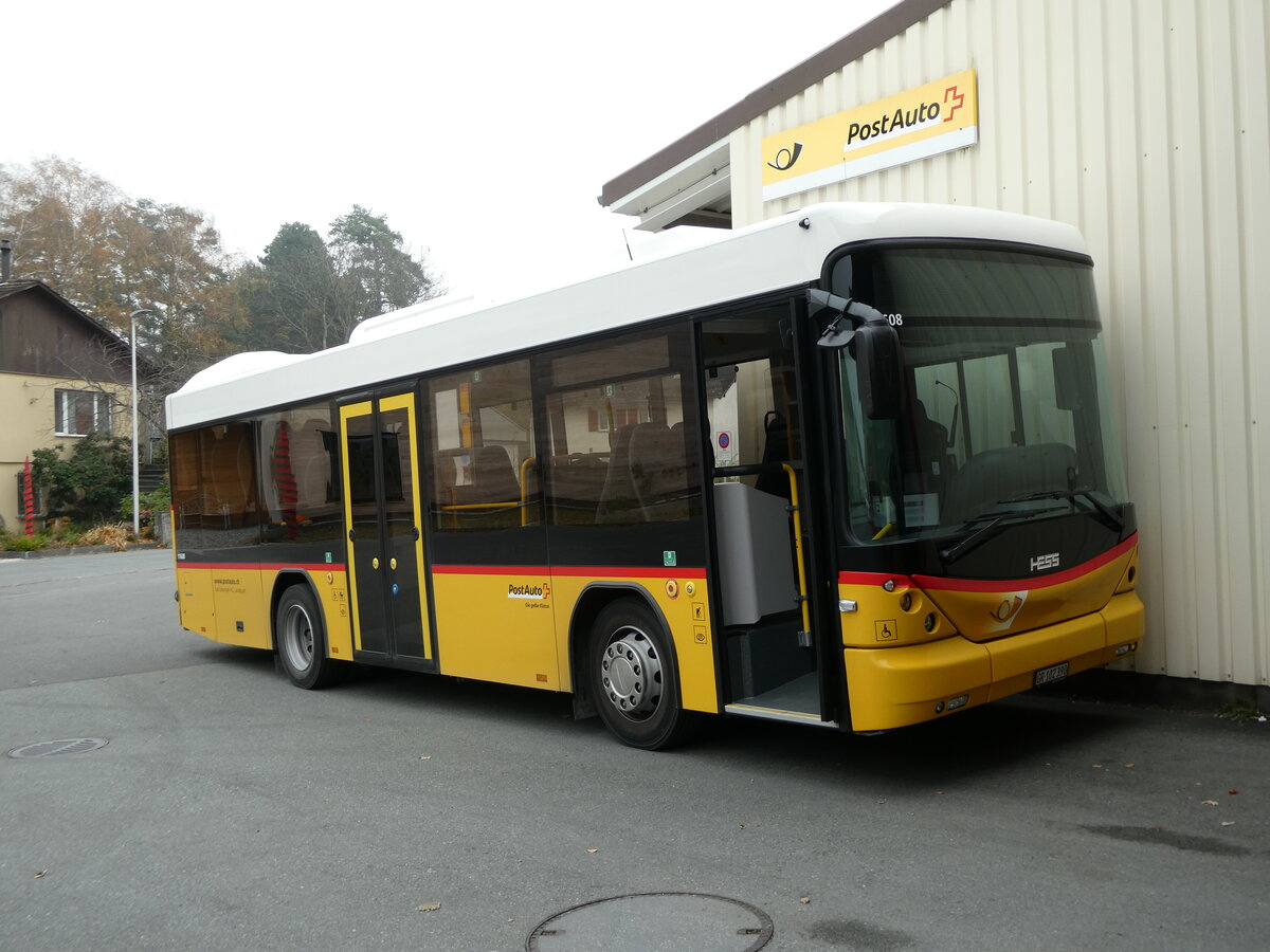 (230'556) - Gessinger, Bad Ragaz - GR 102'390 - Scania/Hess am 12. November 2021 in Bad Ragaz, Garage