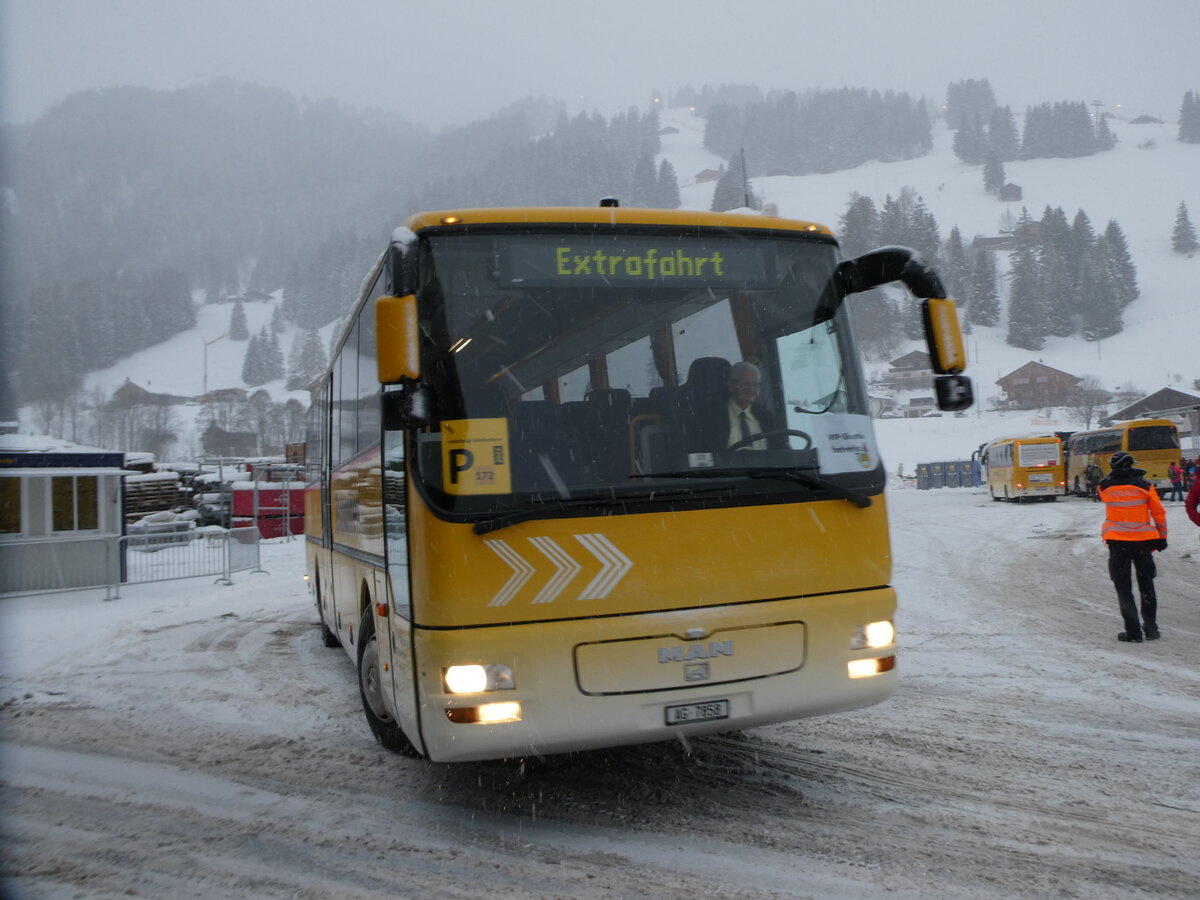 (231'801) - Tschannen, Zofingen - Nr. 6/AG 7858 - MAN (ex STI Thun Nr. 39) am 9. Januar 2022 in Adelboden, Weltcup