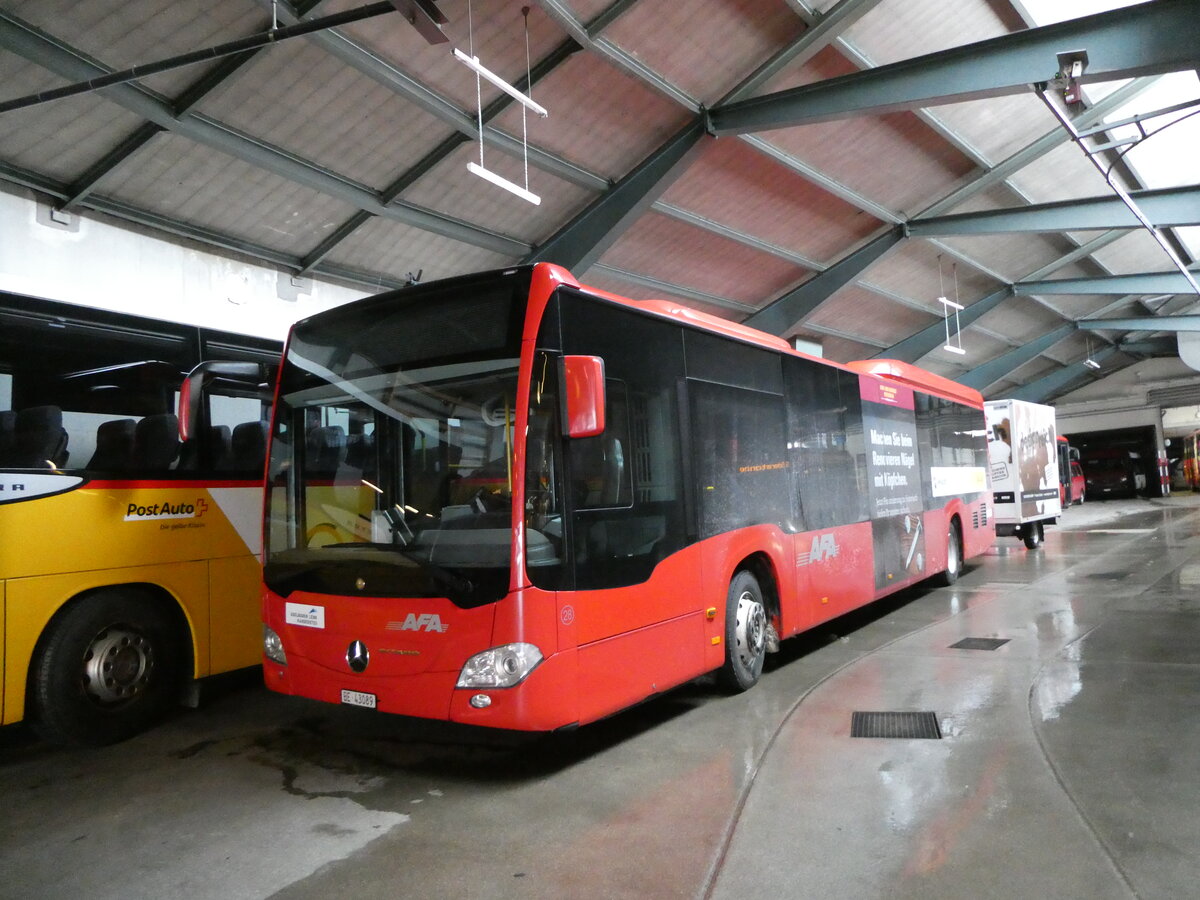 (231'944) - AFA Adelboden - Nr. 28/BE 43'089 - Mercedes am 9. Januar 2022 in Adelboden, Busstation