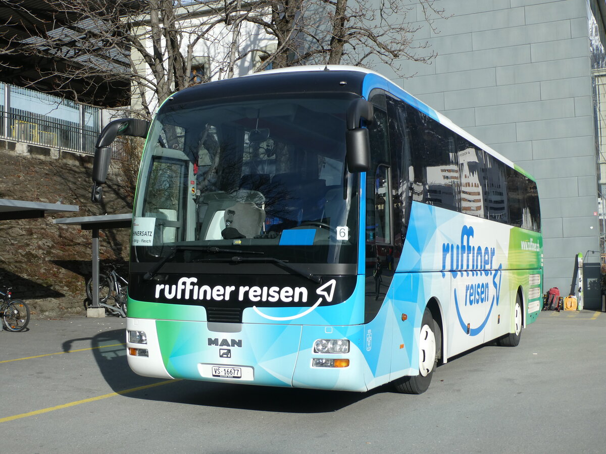 (233'041) - Ruffiner, Turtmann - VS 16'677 - MAN (ex Nr. 12) am 20. Februar 2022 beim Bahnhof Brig