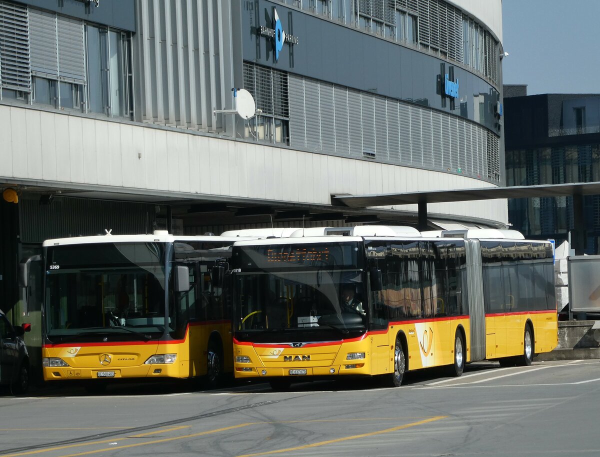 (233'589) - PostAuto Bern - Nr. 10'818/BE 637'670 - MAN (ex Nr. 670) am 9. Mrz 2022 in Bern, Postautostation