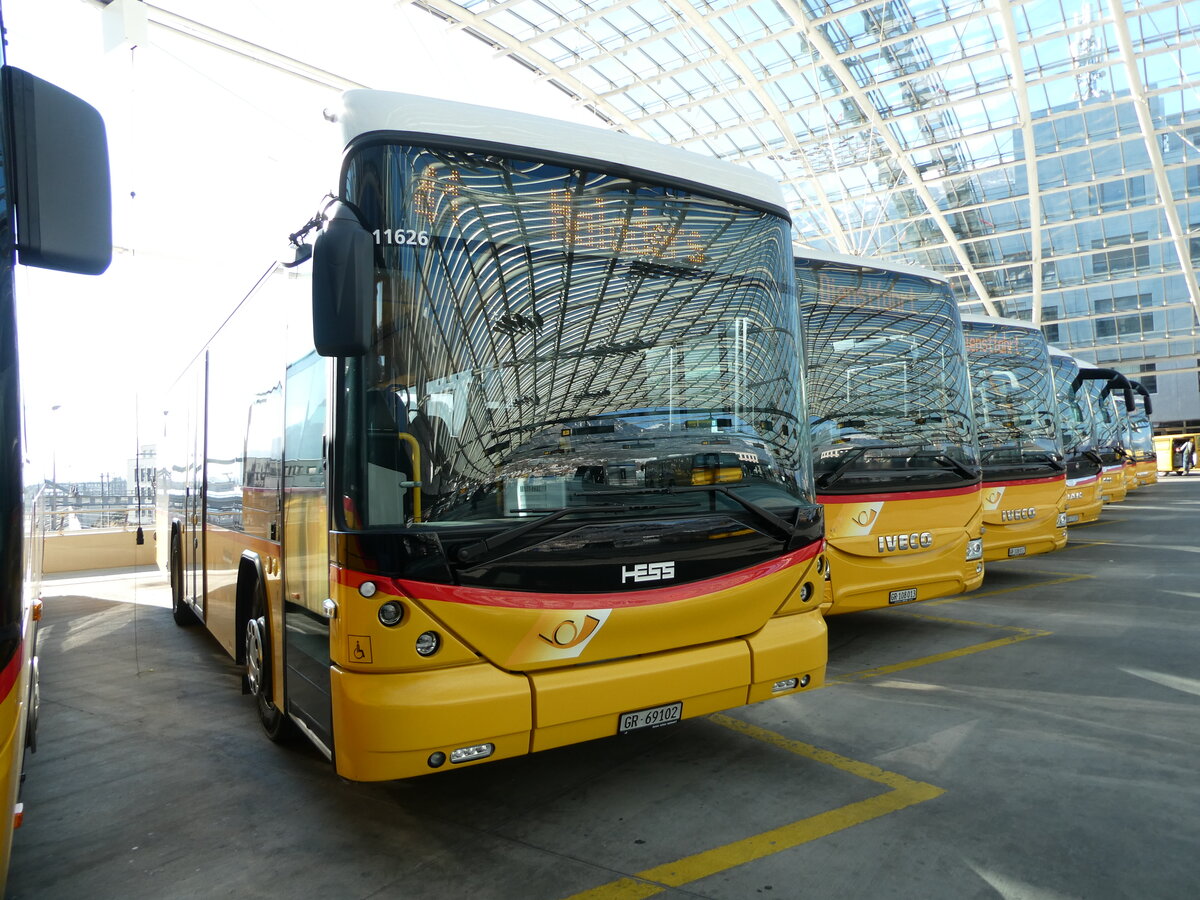 (233'604) - PostAuto Graubnden - GR 69'102 - Scania/Hess am 9. Mrz 2022 in Chur, Postautostation