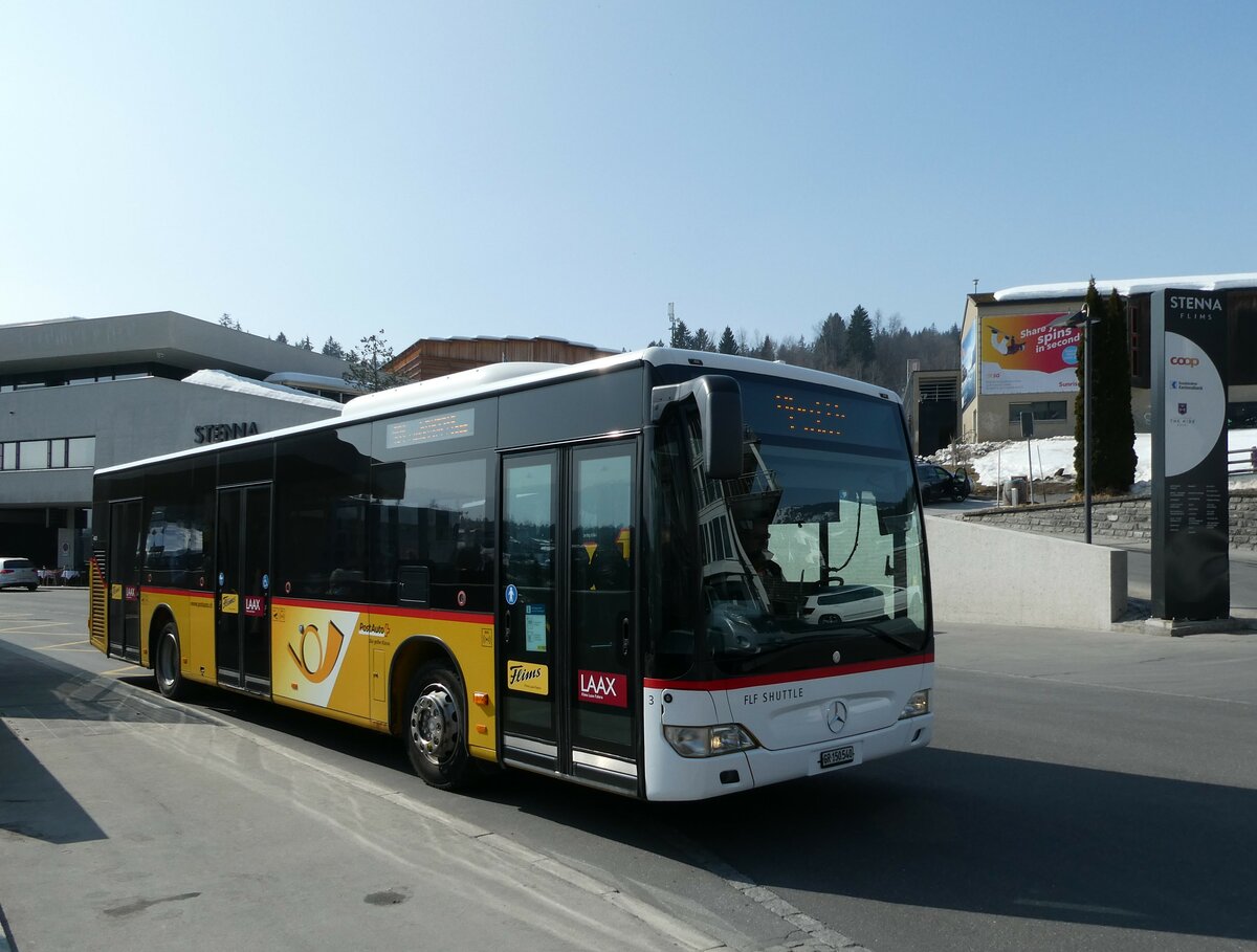 (233'761) - PostAuto Graubnden - Nr. 3/GR 150'540 - Mercedes (ex PostAuto Nordschweiz) am 11. Mrz 2022 in Flims, Bergbahnen