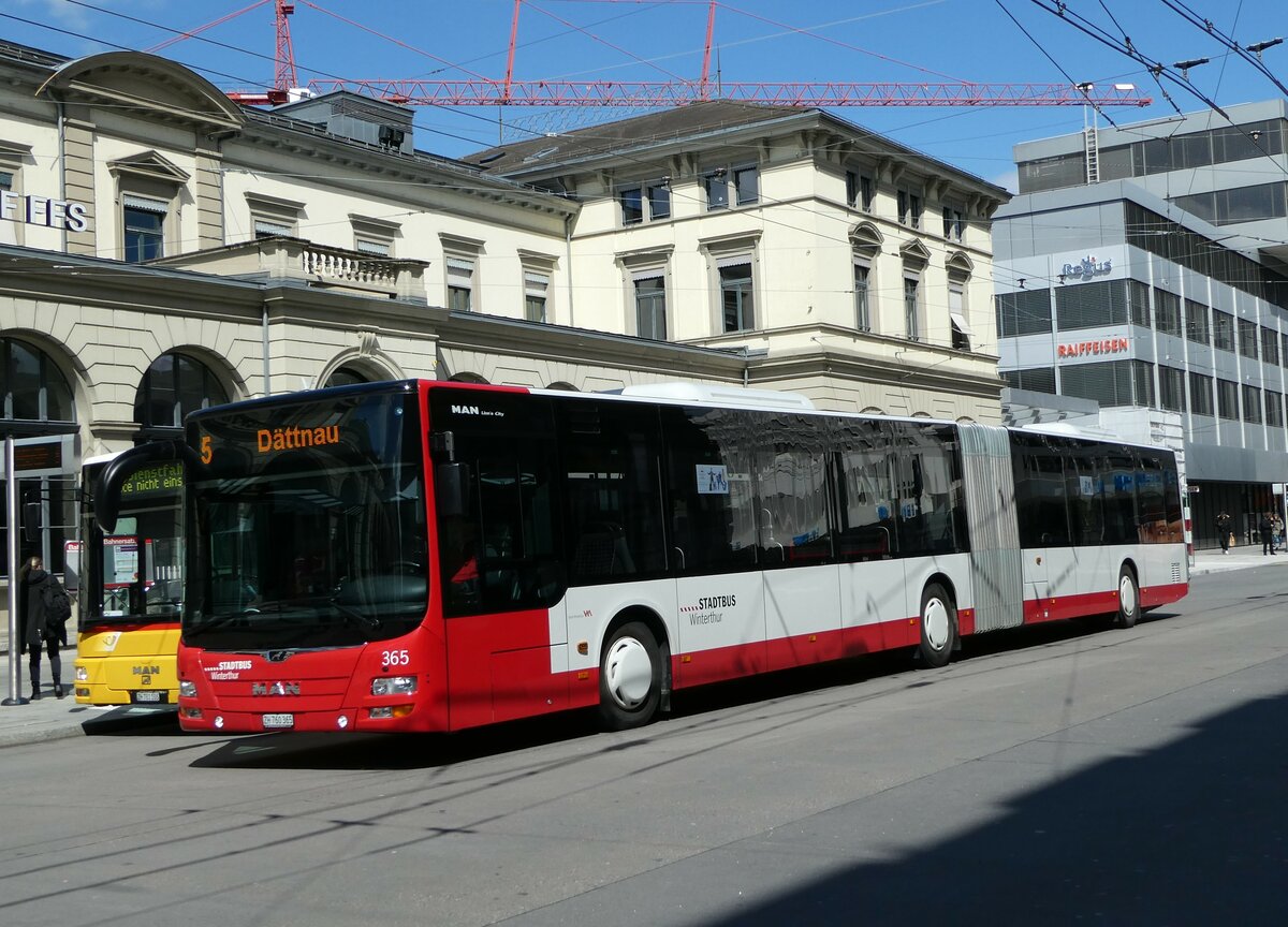 (234'341) - SW Winterthur - Nr. 365/ZH 760'365 - MAN am 10. April 2022 beim Hauptbahnhof Winterthur