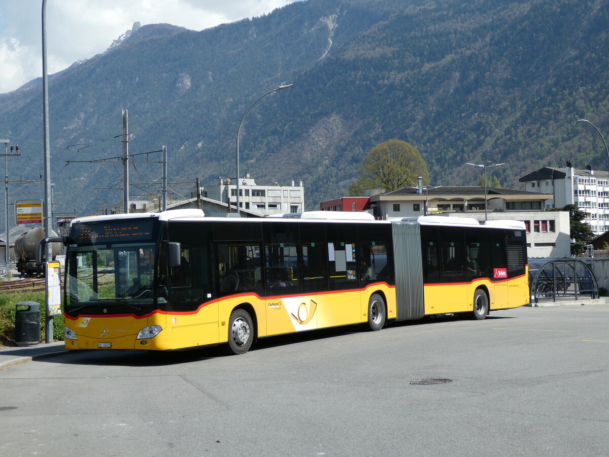 (234'599) - PostAuto Wallis - Nr. 66/VS 12'670 - Mercedes am 15. April 2022 beim Bahnhof Martigny