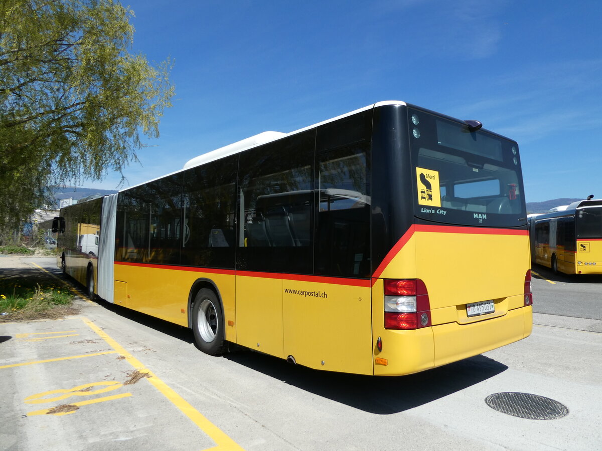 (234'746) - CarPostal Ouest - VD 495'031 - MAN am 18. April 2022 in Yverdon, Garage