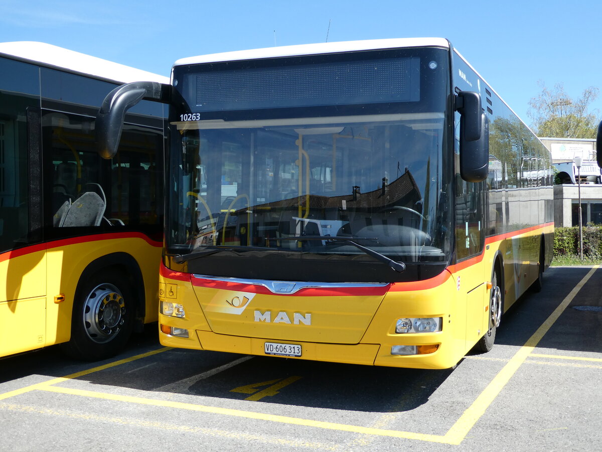 (234'760) - CarPostal Ouest - VD 606'313 - MAN (ex JU 51'293; ex Nr. 59) am 18. April 2022 in Yverdon, Garage