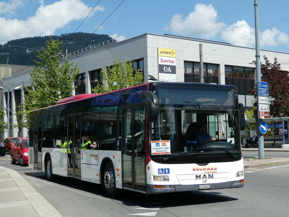 (234'930) - Buchard, Leytron - Nr. 72/VS 240'470 - MAN (ex PostAuto Wallis Nr. 68; ex Lathion, Sion Nr. 68) am 30. April 2022 beim Bahnhof Vevey