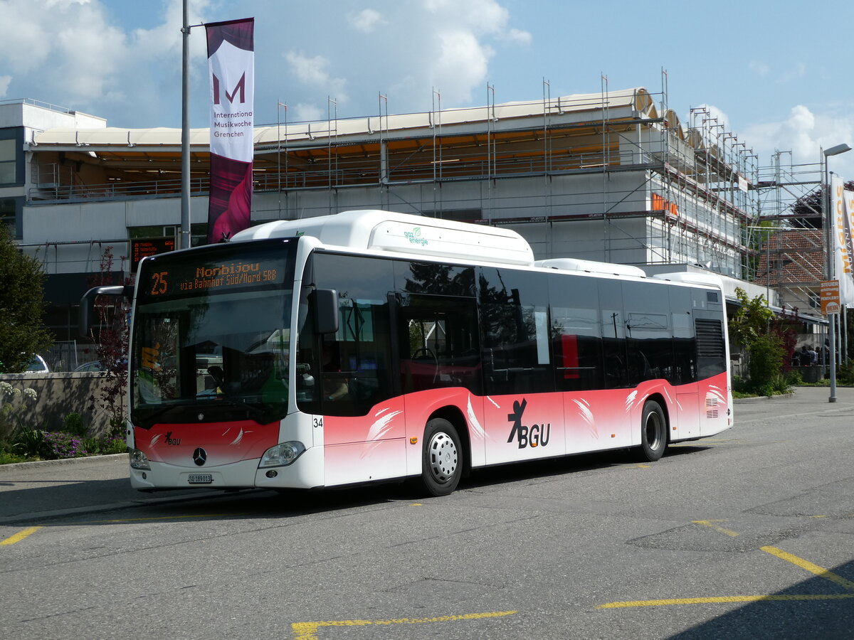 (235'120) - BGU Grenchen - Nr. 34/SO 189'013 - Mercedes am 4. Mai 2022 beim Bahnhof Grenchen Sd