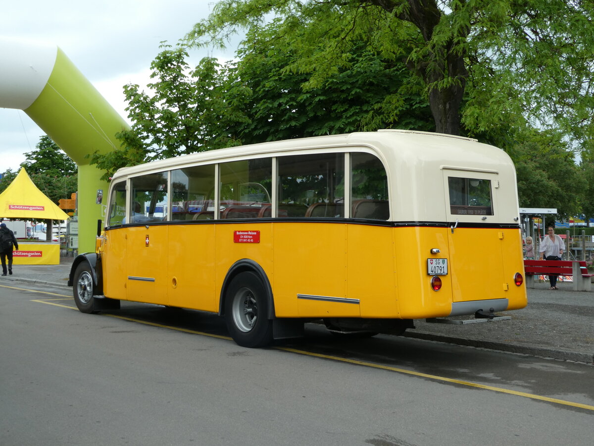 (235'770) - Baumgartner, Horn - SG 40'791 - Saurer/Saurer (ex Oldi-Reisen, Matzingen) am 21. Mai 2022 in Arbon, Arbon Classics