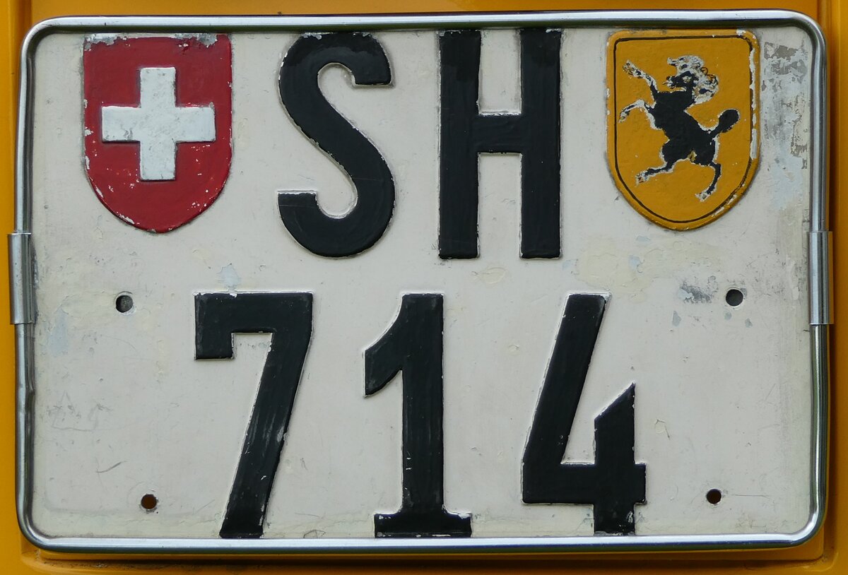 (235'812) - Nummernschild - SH 714 - am 21. Mai 2022 in Arbon, Arbon Classics