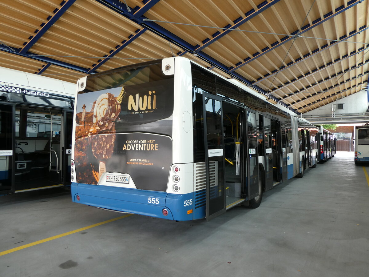 (236'433) - VBZ Zrich - Nr. 555/ZH 730'555 - Neoplan am 28. Mai 2022 in Zrich, Garage Hardau