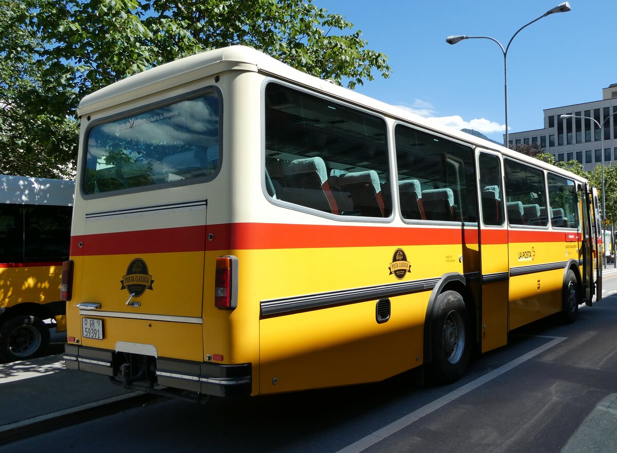 (237'177) - Gaudenz, Andeer - GR 59'391 - Saurer/R&J (ex Mark, Andeer; ex PostAuto Graubnden; ex P 24'350) am 12. Juni 2022 beim Bahnhof Landquart