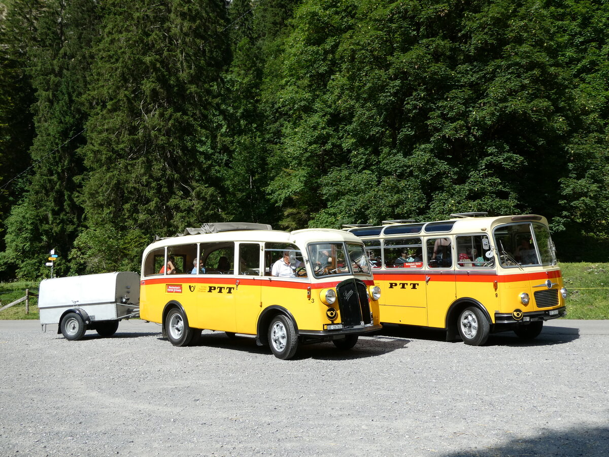 (237'707) - Schmid, Thrishaus - Nr. 3/BE 26'760 - Saurer/Gangloff (ex Geiger, Adelboden Nr. 3) am 26. Juni 2022 in Kiental, Tschingel