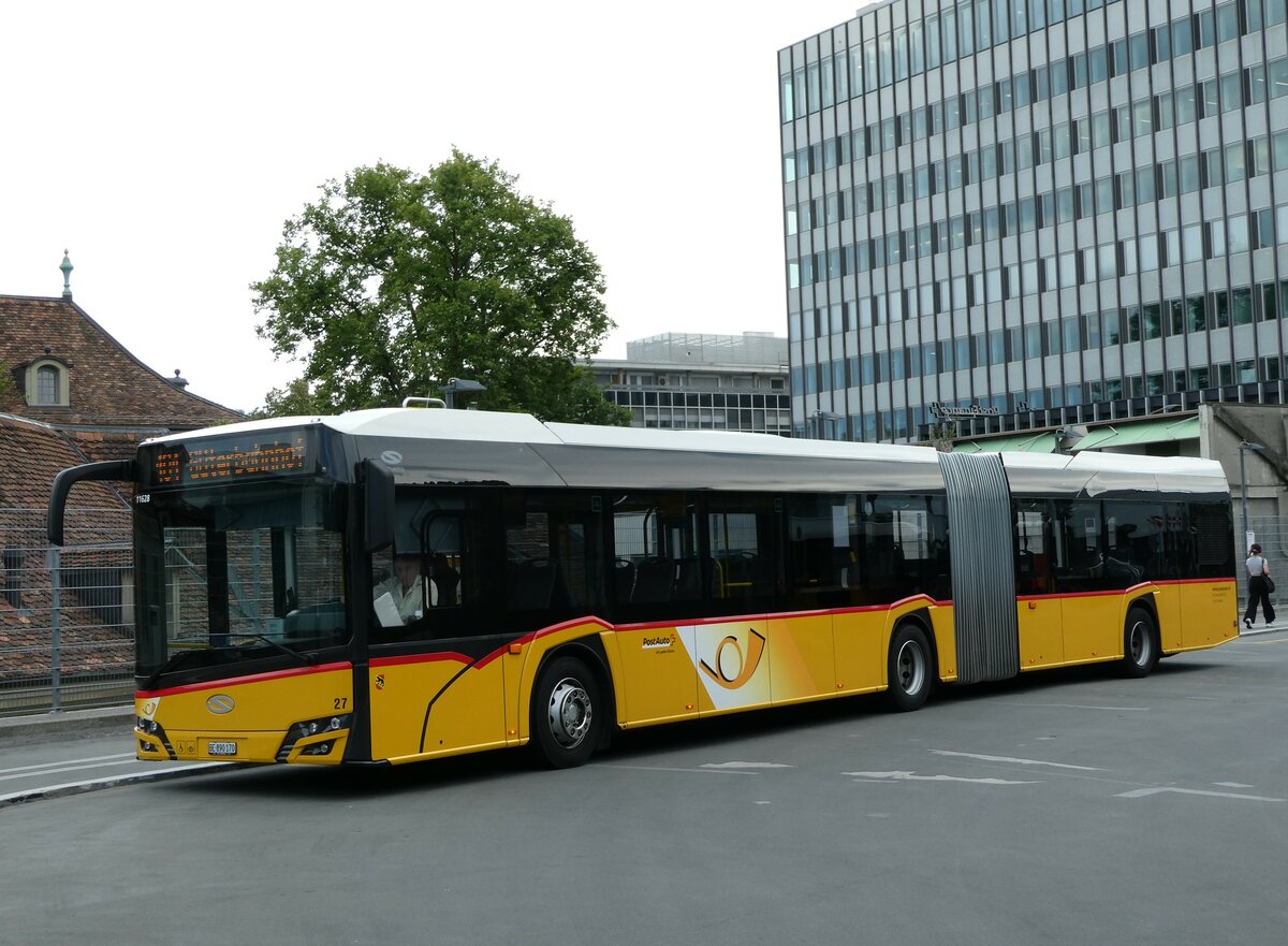 (238'541) - Steiner, Ortschwaben - Nr. 27/BE 890'170 - Solaris (ex PostAuto Wallis Nr. 55) am 28. Juli 2022 in Bern, Postautostation