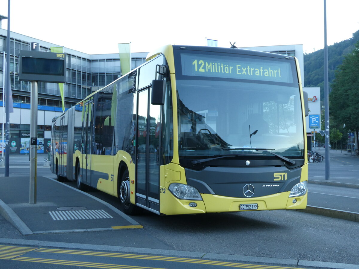 (239'011) - STI Thun - Nr. 172/BE 752'172 - Mercedes am 13. August 2022 beim Bahnhof Thun