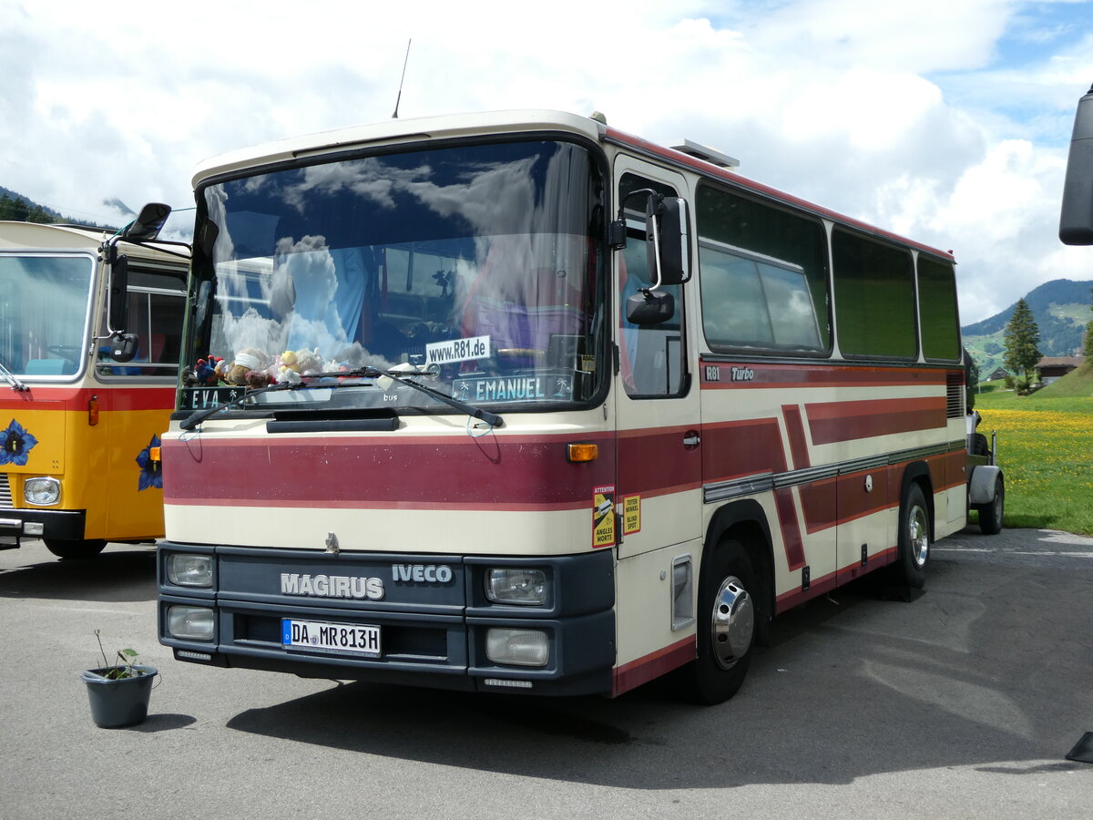 (239'203) - Aus Deutschland: Stbner, Bttelhorn - DA-MR 813H - Magirus-Iveco am 20. August 2022 in Wildhaus, Munzenriet